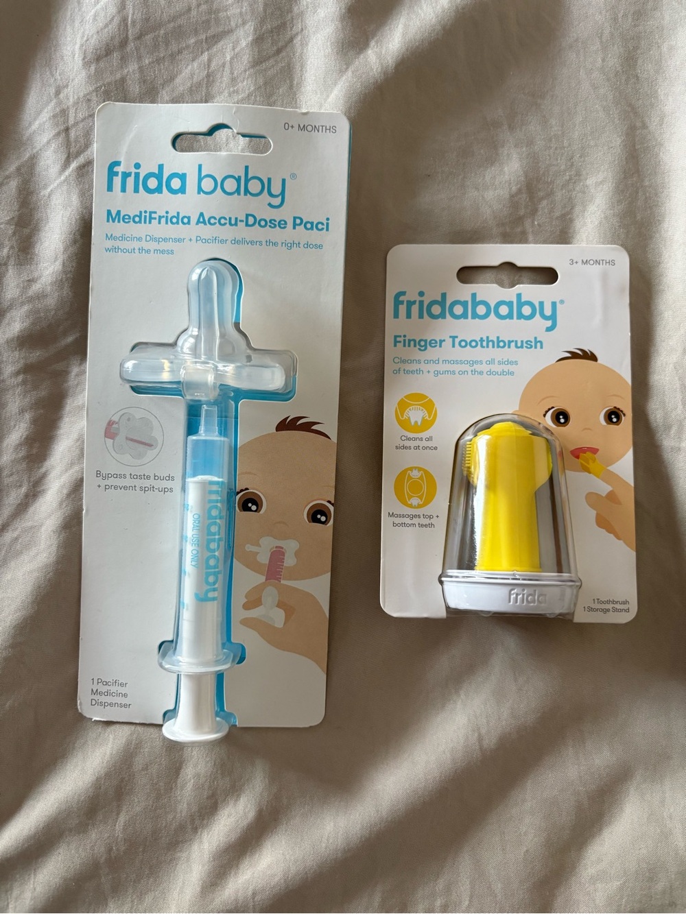 Frida Baby Finger Toothbrush & medifrida Accu-Dose Paci bundle